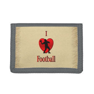 I Heart Football Tri-fold Wallet