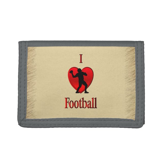I Heart Football Trifold Wallet (Front)