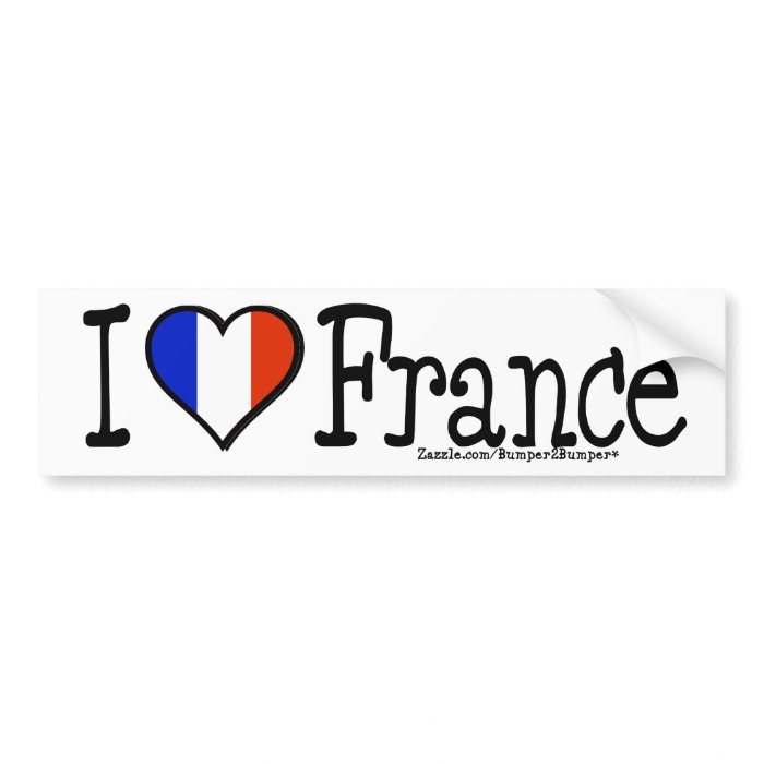 I HEART FRANCE BUMPER STICKER