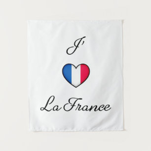 "I heart France" French Pride "J'adore La France" Tapestry