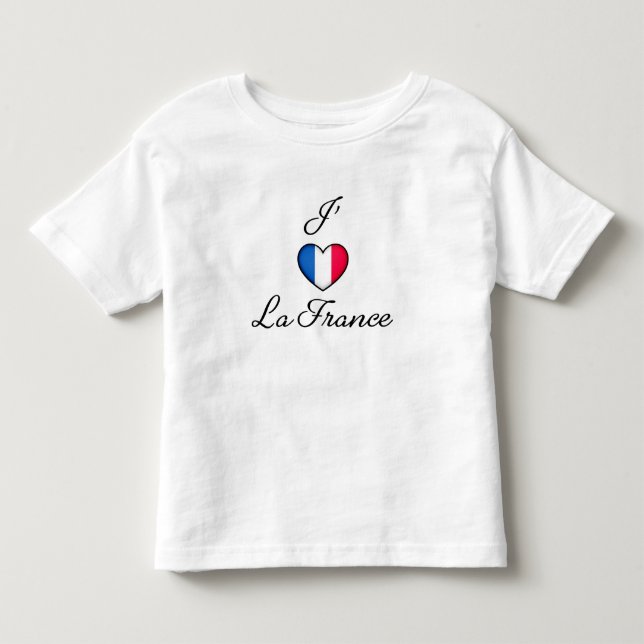 "I heart France" French Pride "J'adore La France" Toddler T-shirt (Front)