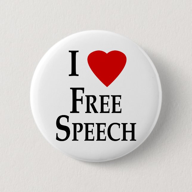 I Heart Free Speech Pinback Button (Front)