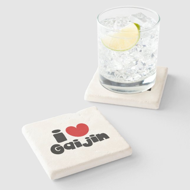 i heart Gaijin Stone Coaster (Side)