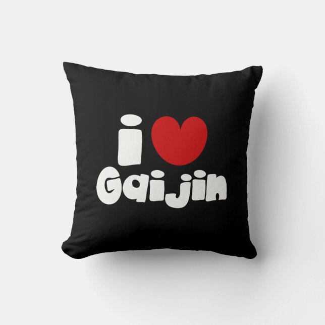 i heart Gaijin Throw Pillow (Front)