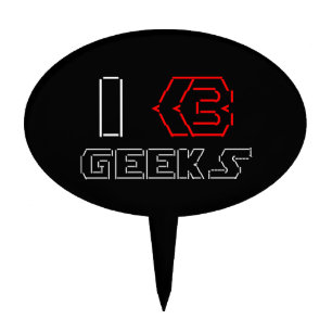 I Heart Geeks ASCII ART Cake Topper