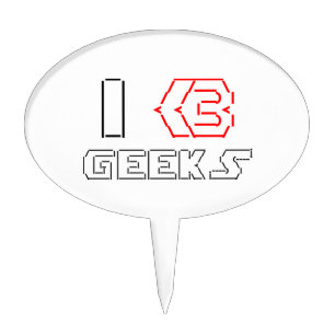 I Heart Geeks ASCII ART Cake Topper