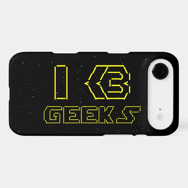 I Heart Geeks ASCII ART Case-Mate iPhone Case (Back (Horizontal))