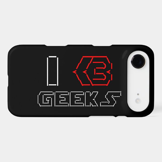 I Heart Geeks ASCII ART Case-Mate iPhone Case (Back (Horizontal))
