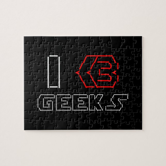 I Heart Geeks ASCII ART Jigsaw Puzzle (Horizontal)