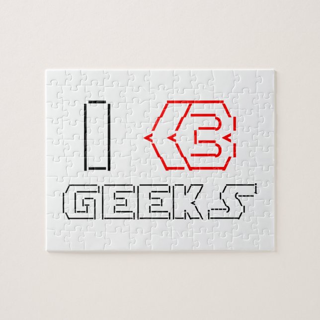 I Heart Geeks ASCII ART Jigsaw Puzzle (Horizontal)