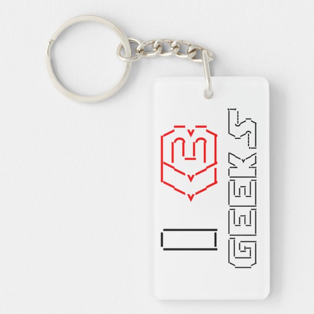 I Heart Geeks ASCII ART Keychain (Front)
