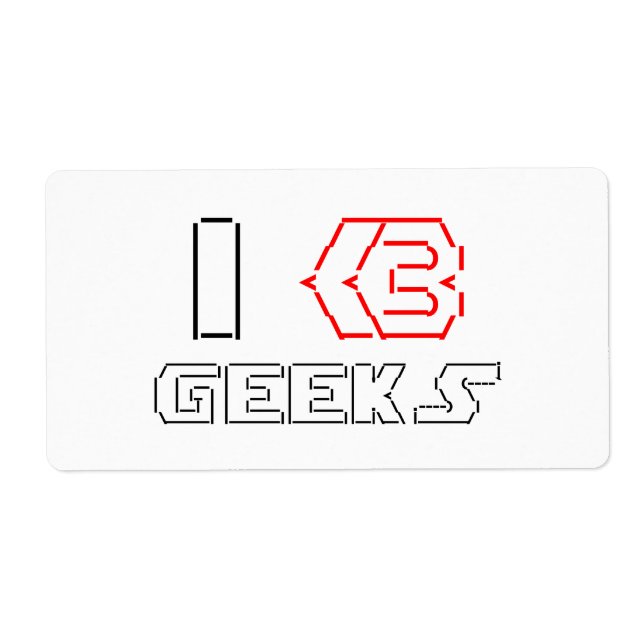 I Heart Geeks ASCII ART Label (Front)