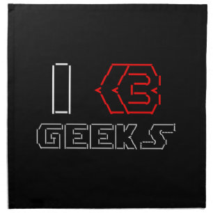 I Heart Geeks ASCII ART Napkin