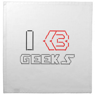 I Heart Geeks ASCII ART Napkin