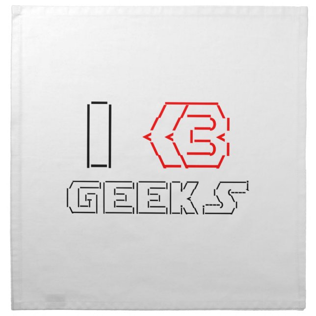 I Heart Geeks ASCII ART Napkin (Front)