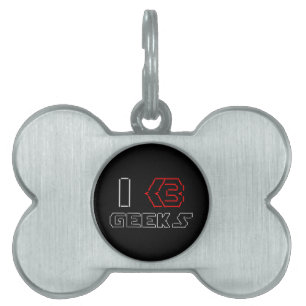 I Heart Geeks ASCII ART Pet ID Tag