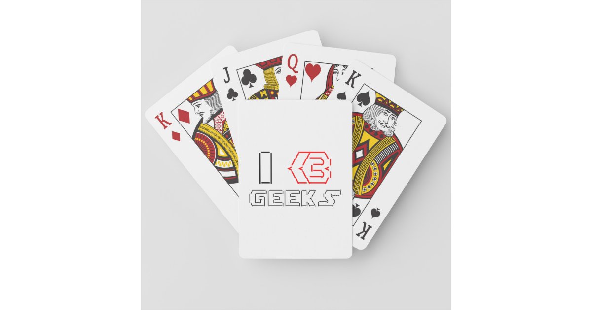 I Heart Geeks Ascii Art Playing Cards | Zazzle