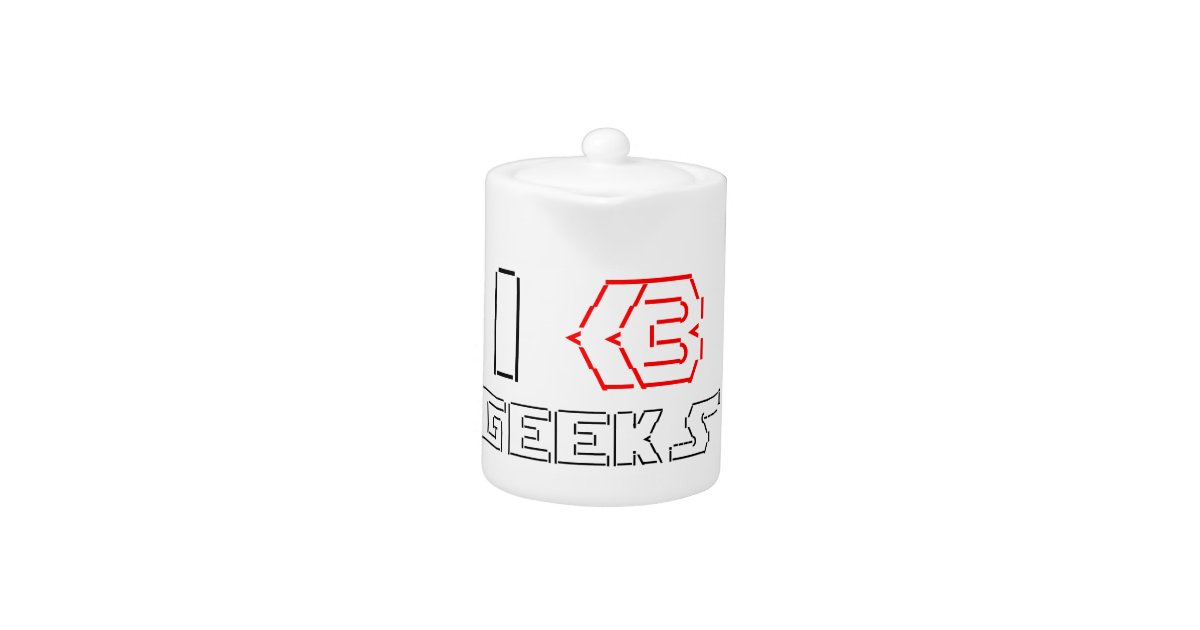 I Heart Geeks ASCII ART Teapot Zazzle