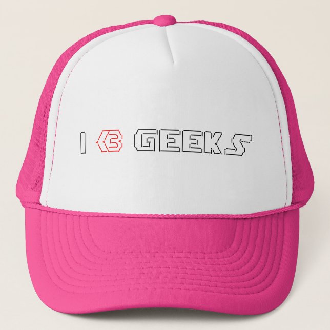 I Heart Geeks ASCII ART Trucker Hat (Front)