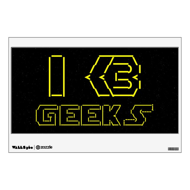 I Heart Geeks ASCII ART Wall Decal (Front)