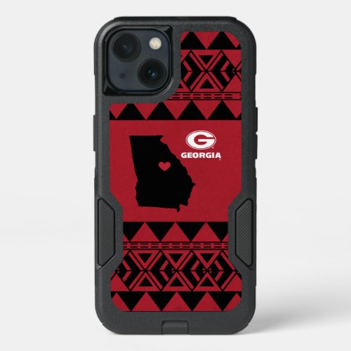 I Heart Georgia State  Tribal Pattern iPhone 13 Case