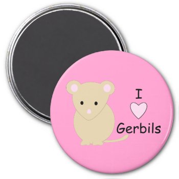 I Heart Gerbils Magnet by foreverpets at Zazzle
