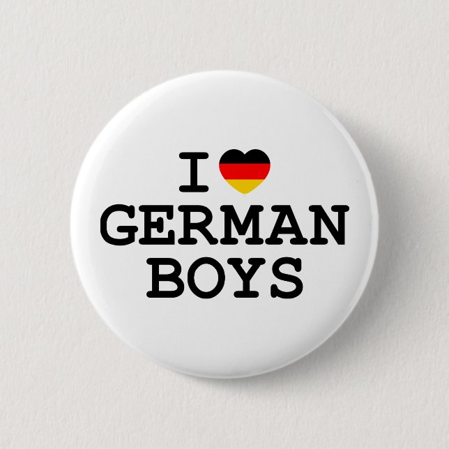 I Heart German Boys Pinback Button (Front)