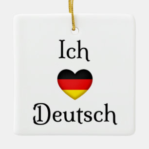 "I Heart German" Favorite Language School Subject Ceramic Ornament