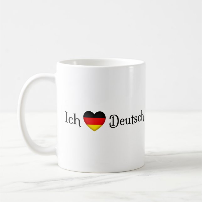 "I Heart German" Favorite Language School Subject Coffee Mug (Left)