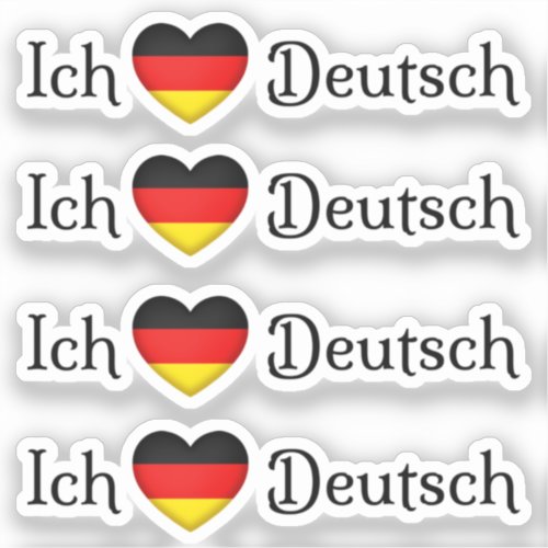 I Heart German Favorite Language School Subject  Sticker