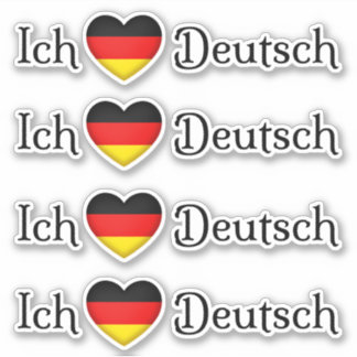 "I Heart German" Favorite Language School Subject Sticker
