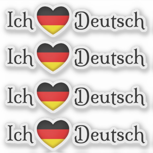 "I Heart German" Favorite Language School Subject  Sticker (Front)