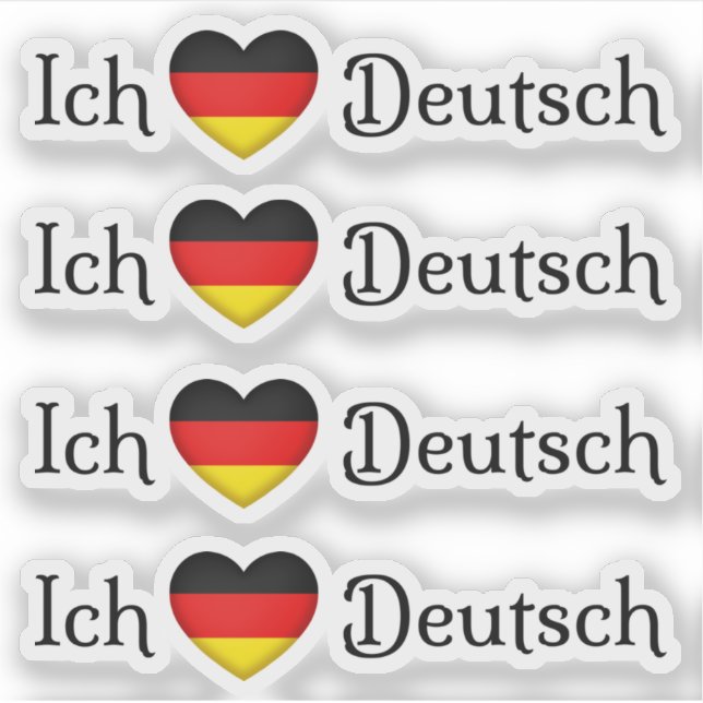 "I Heart German" Favorite Language School Subject  Sticker (Front)