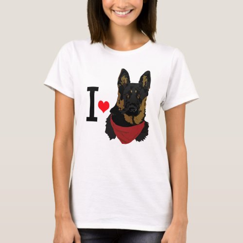 I Heart German Shepherd I love Shepards T_Shirt