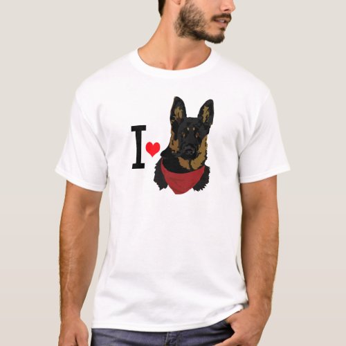 I Heart German Shepherd I love Shepards T_Shirt