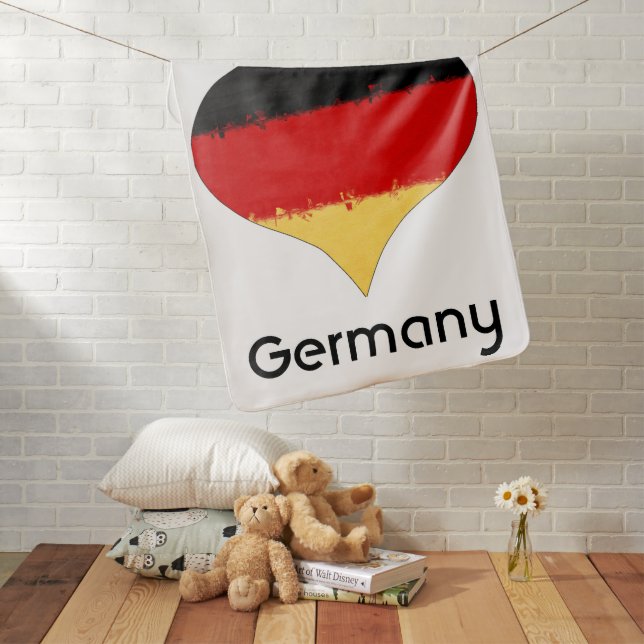 I Heart Germany German Flag  Baby Blanket (In Situ)
