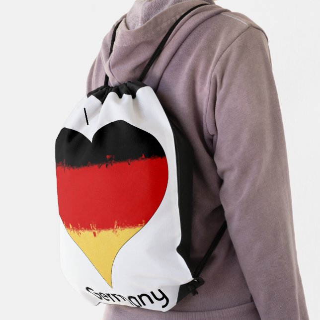 I Heart Germany German Flag  Drawstring Bag (Insitu)