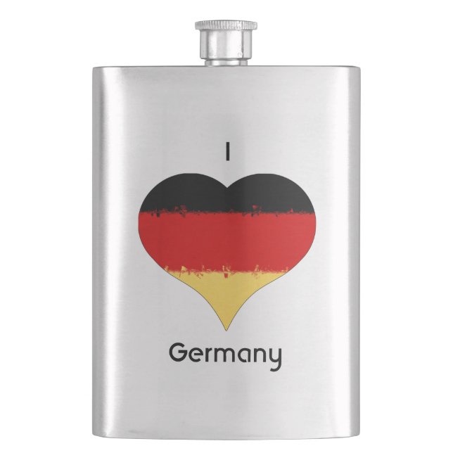 I Heart Germany German Flag  Flask (Front)