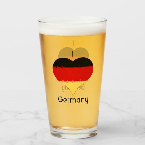 I Heart Germany German Flag  Glass