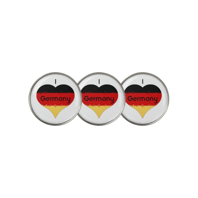 I Heart Germany German Flag Golf Ball Marker (3 Up)