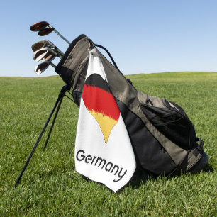 I Heart Germany German Flag Golf Towel