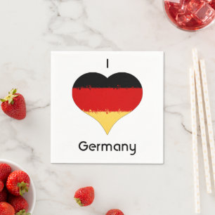 I Heart Germany German Flag Napkins