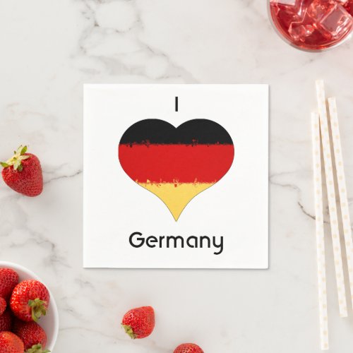 I Heart Germany German Flag  Napkins