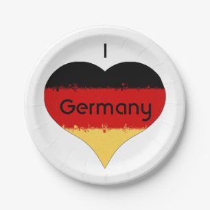 I Heart Germany German Flag Paper Plates