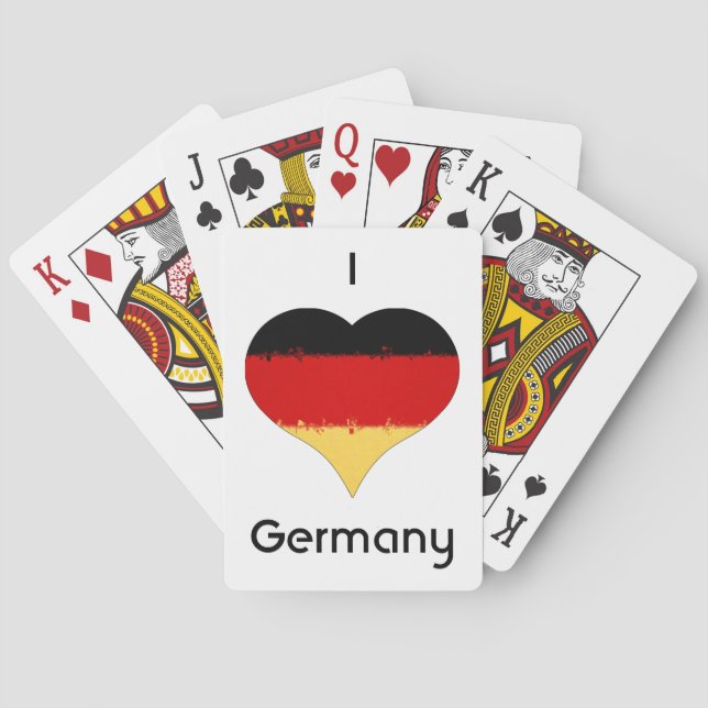 I Heart Germany German Flag  Poker Cards (Back)
