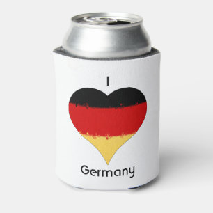 I Heart Germany German Heart Flag Can Cooler