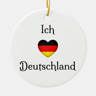 "I heart Germany" German Pride World Traveler Ceramic Ornament