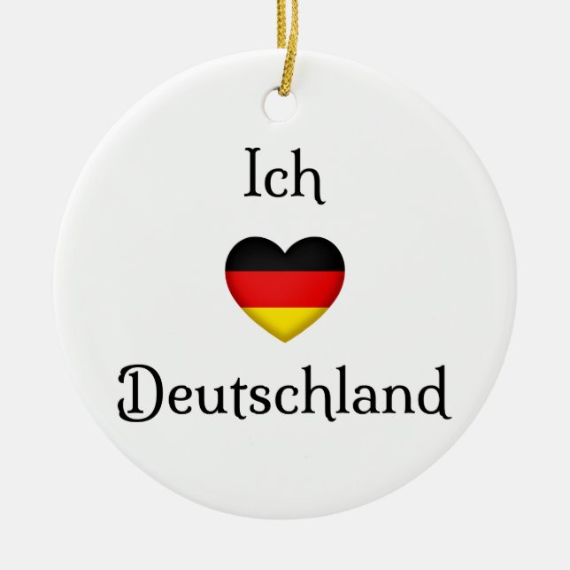"I heart Germany" German Pride World Traveler Ceramic Ornament (Front)