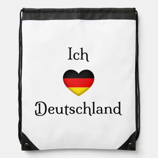 "I heart Germany" German Pride World Traveler Drawstring Bag (Front)