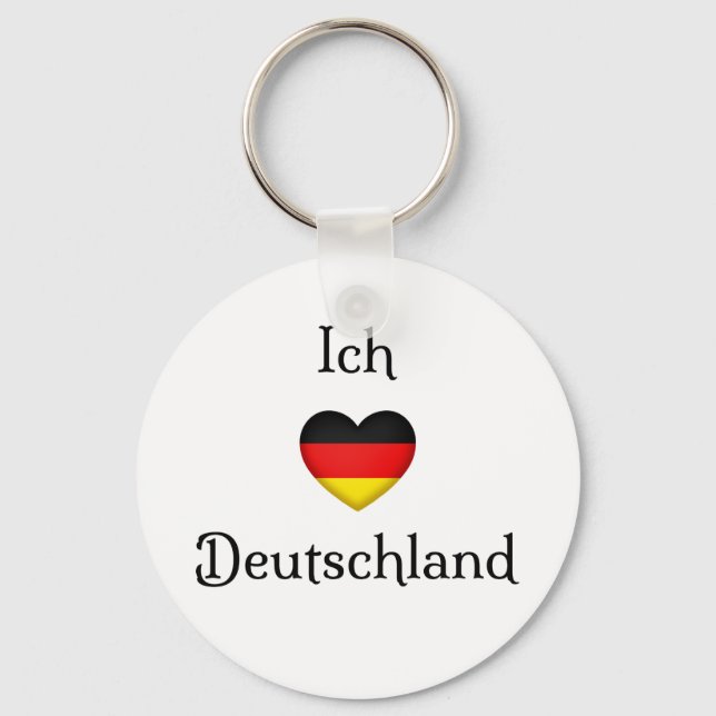 "I Heart Germany" German Pride World Traveler Keychain (Front)